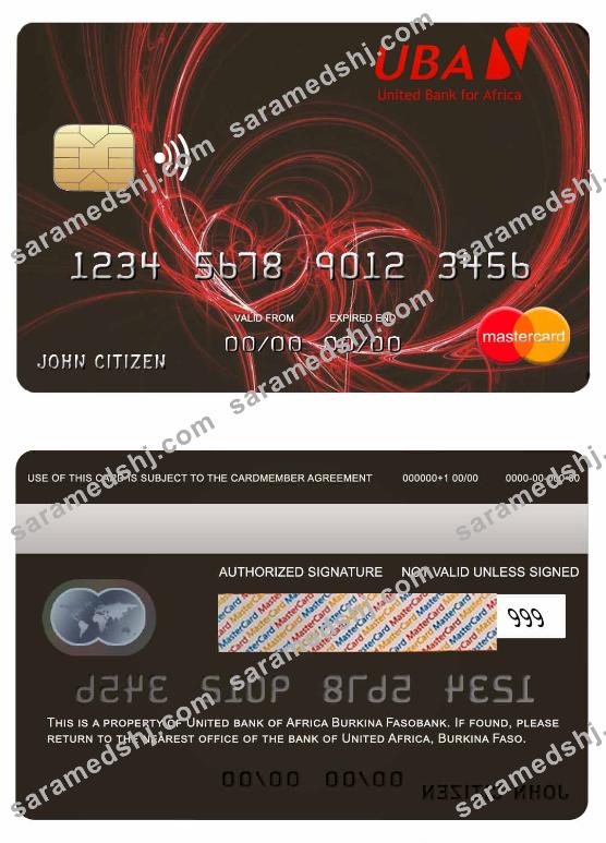 Burkina Faso United bank Africa mastercard